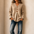 Vessa – Ribbed V-Neck Knit Pullover Sweater