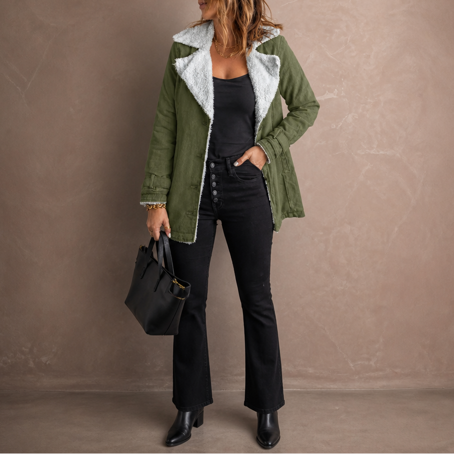 Suede-Finish Lapel Jacket