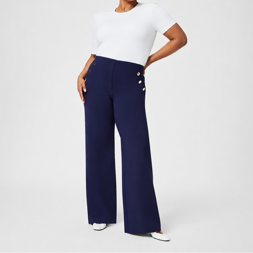 Smoothwaist – Hidden-Panel Wide-Leg Trousers