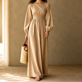 Wovelle – Smocked-Waist Pleated Maxi Dress