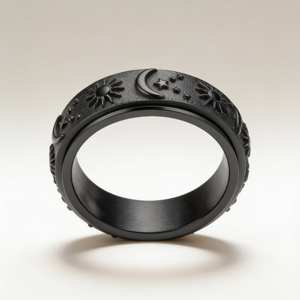 Tethro – Sun Moon Couple Spinner Anxiety Ring