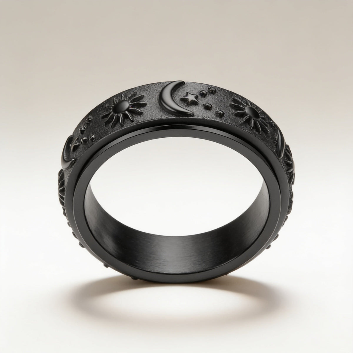 Tethro – Sun Moon Couple Spinner Anxiety Ring