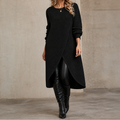 Wrapline – Asymmetric Wrap-Front Slit Hem Tunic Dress