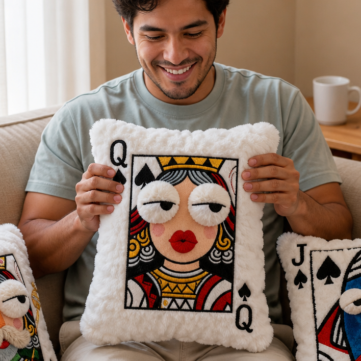 Velvina – Queen Of Spades Statement Throw Pillow