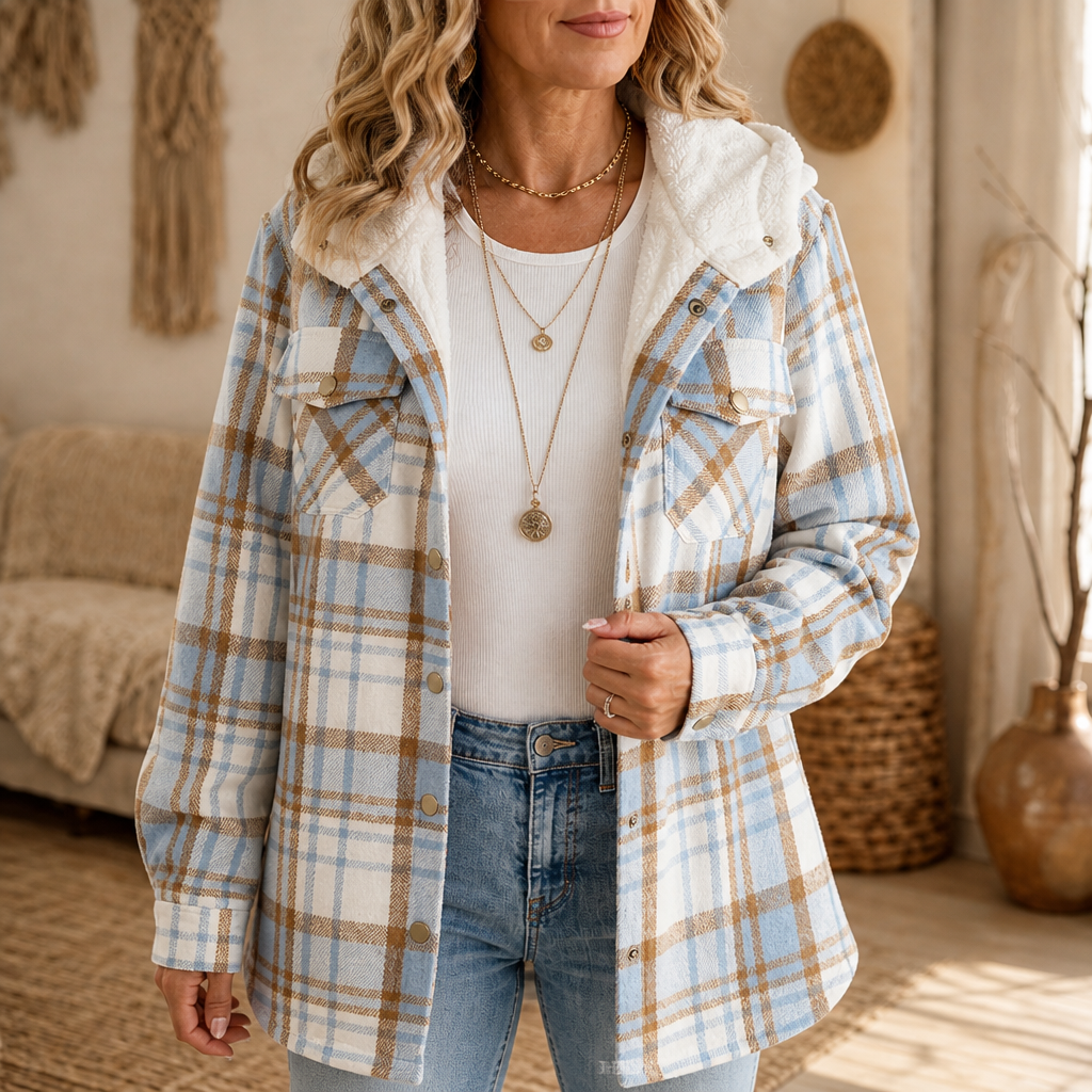Huntlyn – Sherpa-Lined Plaid Flannel Shacket