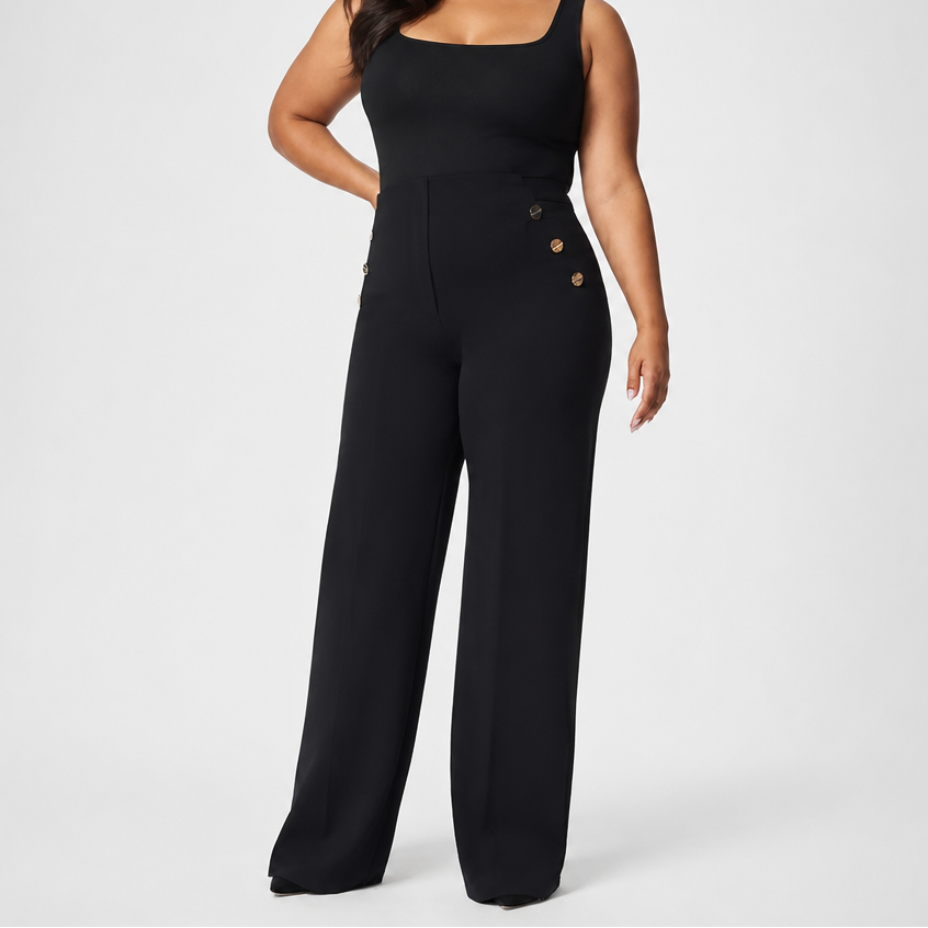 Smoothwaist – Hidden-Panel Wide-Leg Trousers