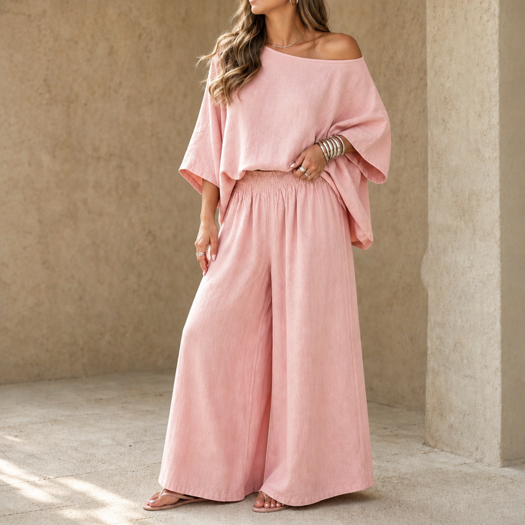 Elowen Set – Oversized Twill Top And Wide-Leg Pants Set