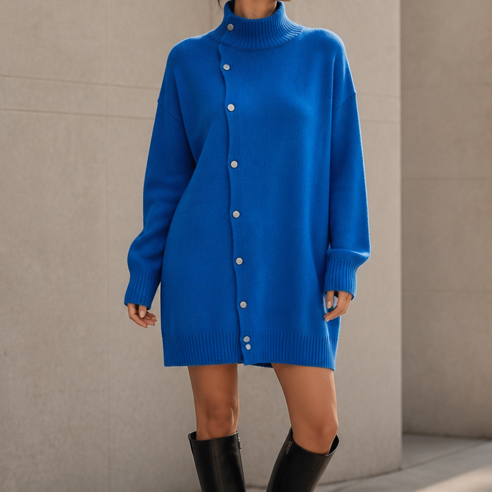 Lunavia – Funnel Neck Oversized Long-Line Cardigan