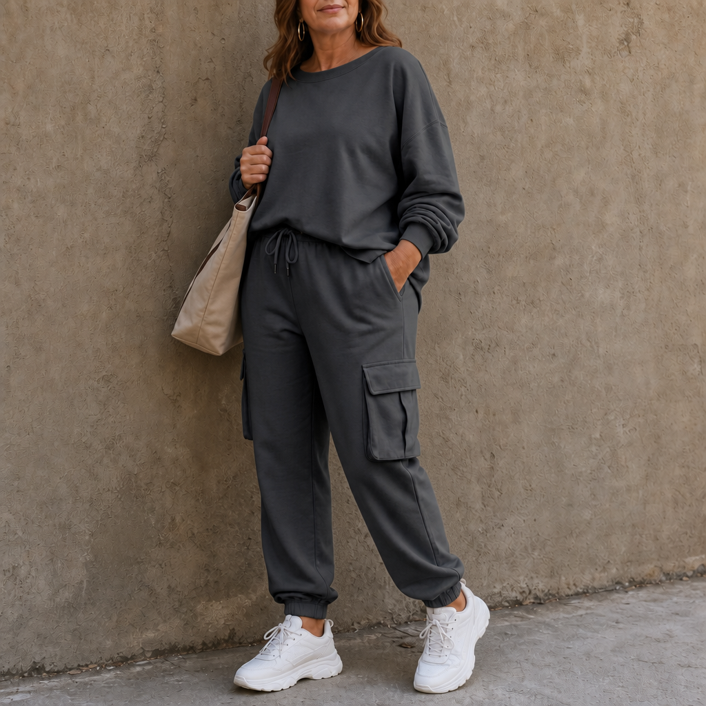 Wearbella – Crew-Neck Top And Cargo Pant Set