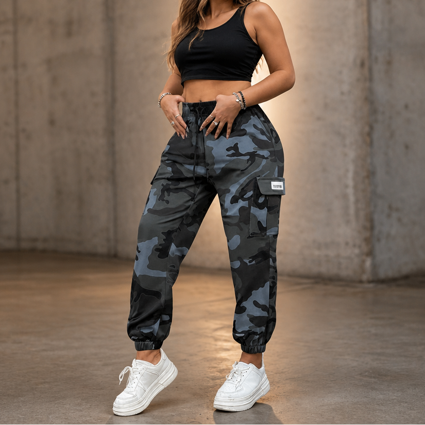 Ease Cargo – High-Waist Stretch Cargo Joggers