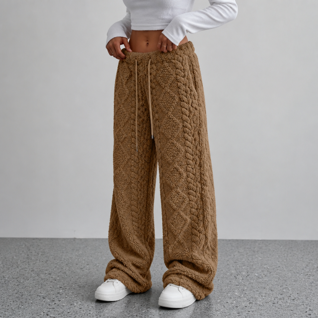 Thermalayne – Sherpa Fleece-Lined Wide-Leg Pants