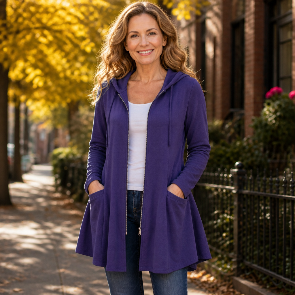 Wrapella – Hooded Longline Full-Zip Jacket