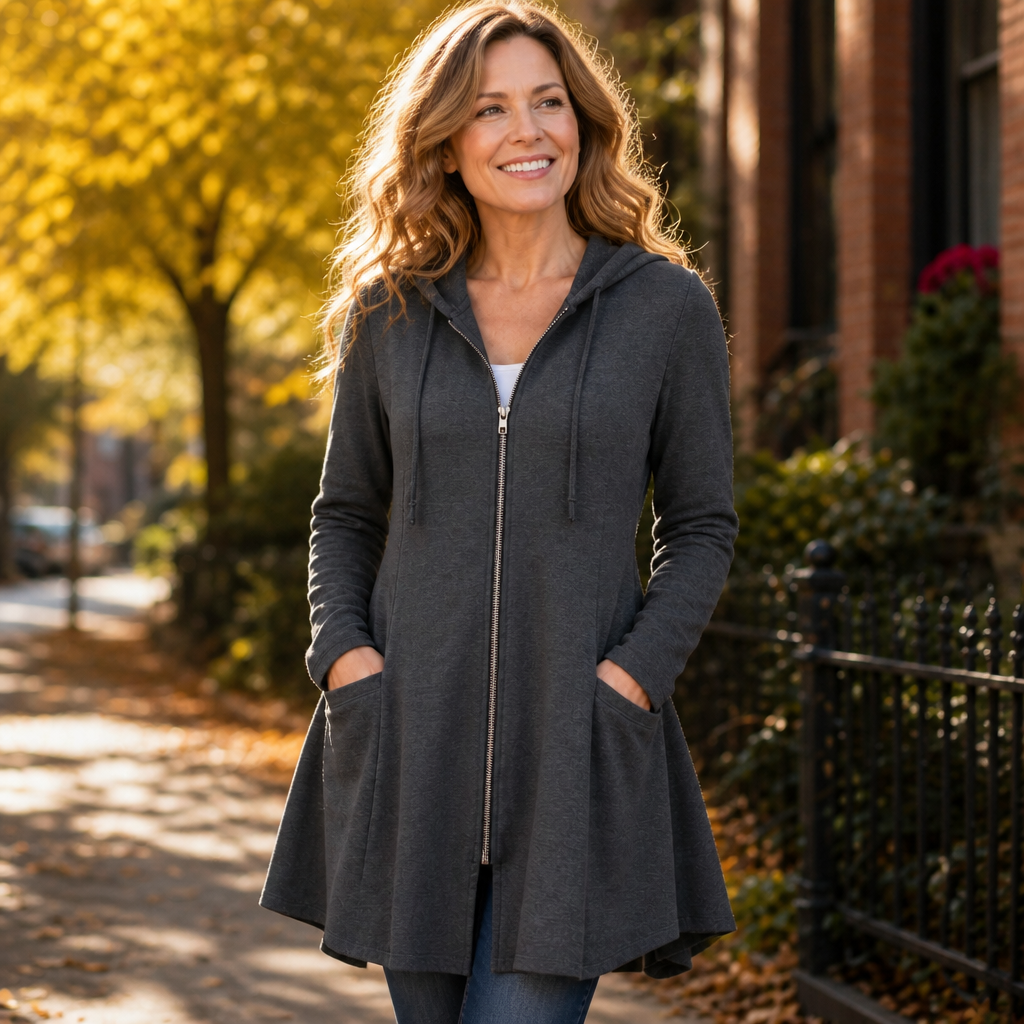 Wrapella – Hooded Longline Full-Zip Jacket