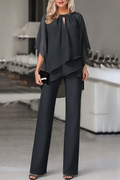 Draperie – Asymmetric Drape Overlay Wide-Leg Pant Set
