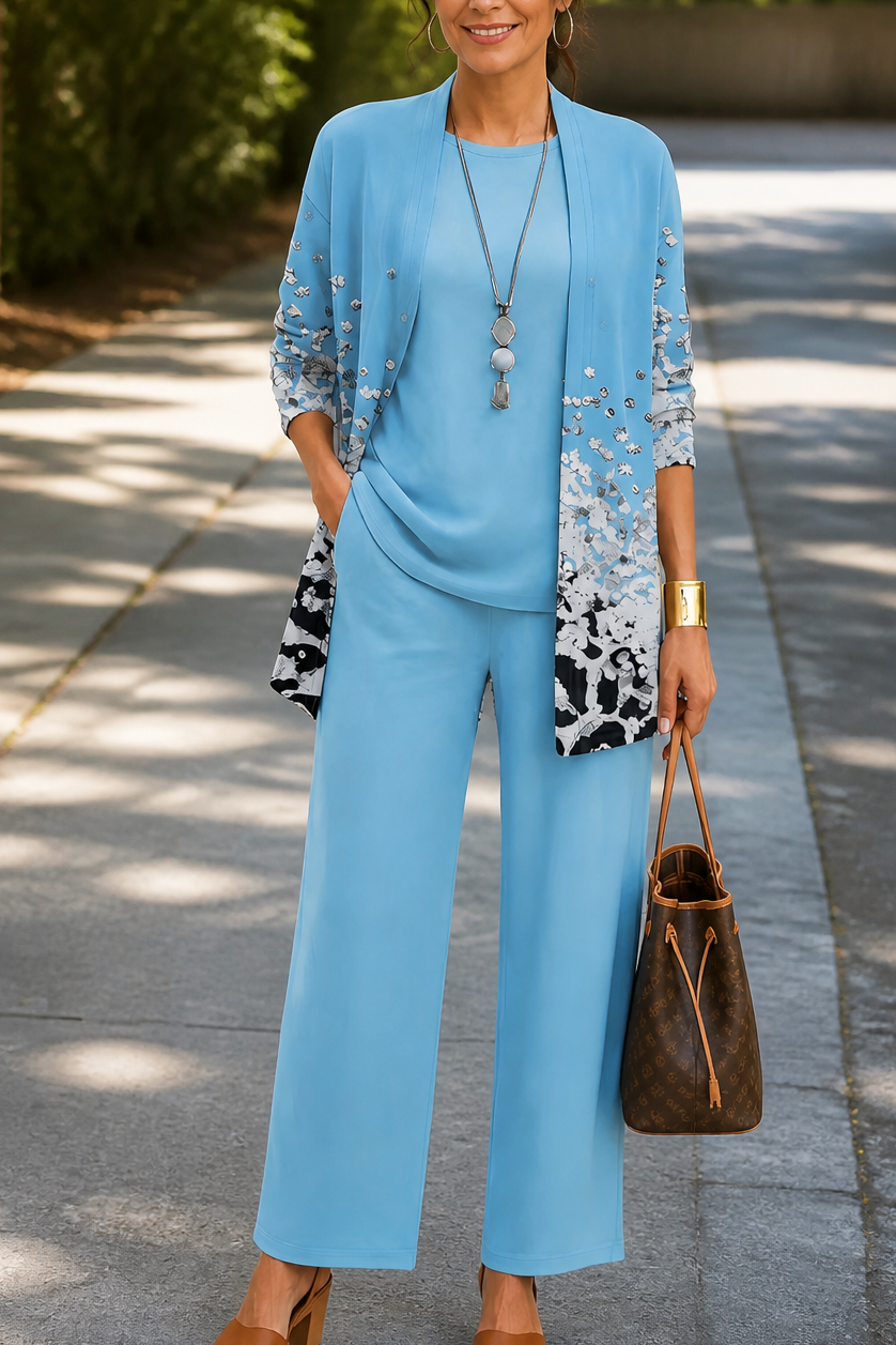 Wearbella – Printed Three-Piece Top And Pants Set