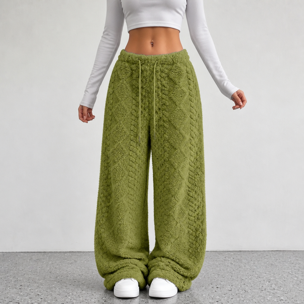 Thermalayne – Sherpa Fleece-Lined Wide-Leg Pants