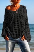 Sunlace – Open-Knit Off-Shoulder Oversized Sweater