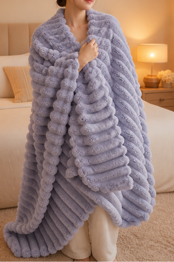 Plushwick – Two-Tone Reversible Rabbit Plush Blanket