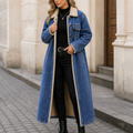 Denora – Sherpa-Lined Full-Length Denim Coat