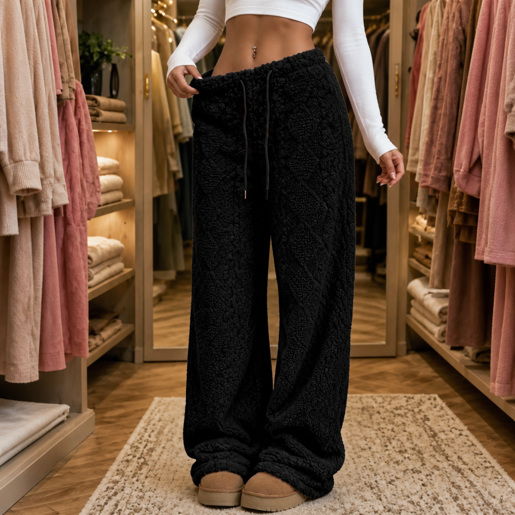 Thermalayne – Sherpa Fleece-Lined Wide-Leg Pants