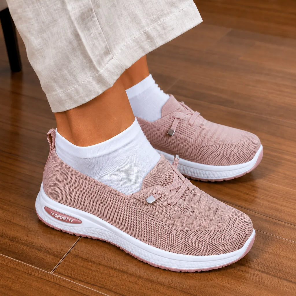 Stelora – Knit Mesh Slip On Sneakers for Women, Cushioned Everyday Walking Shoes