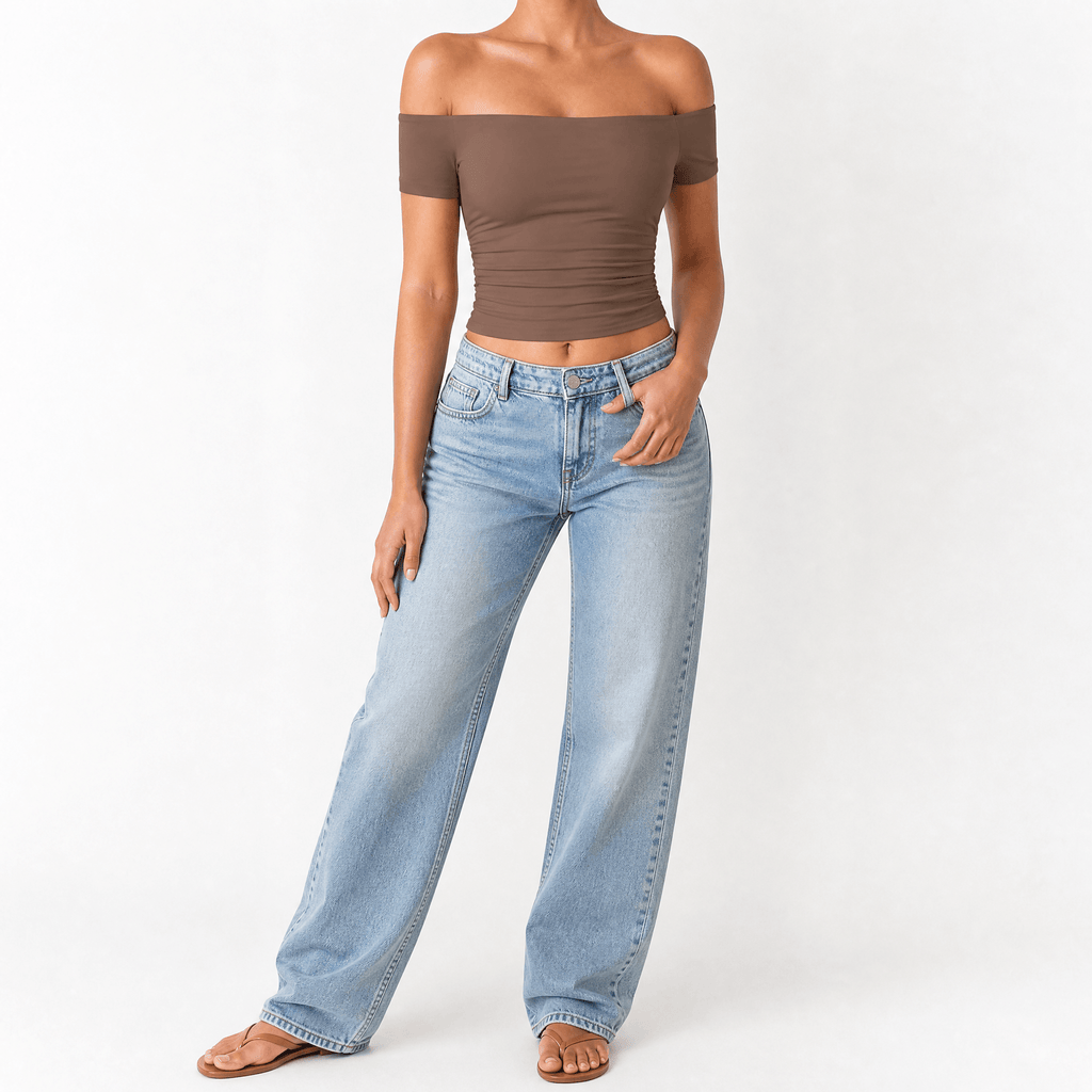 Velora – Women's Off-Shoulder Slim-Fit Top