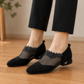 Veluna – Women's Beaded Lace Mesh Wedge Shoes