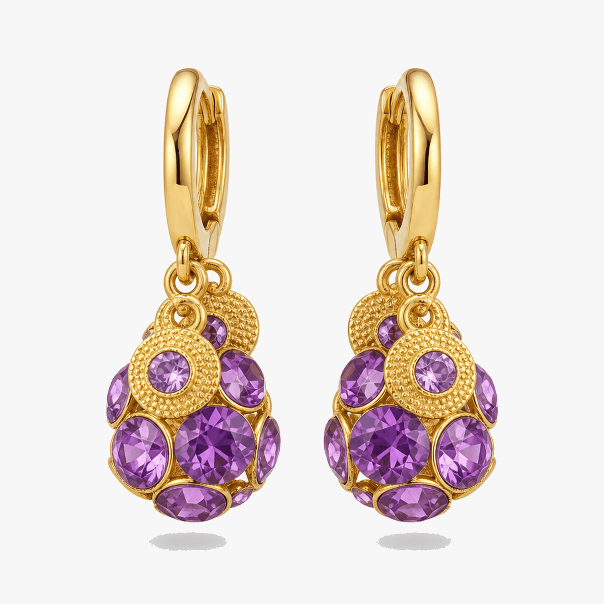 Violetta – Romantic Amethyst Crystal Earrings for Her