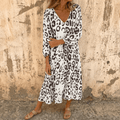 Vivara – Leopard Print V Neck Pocket Dress