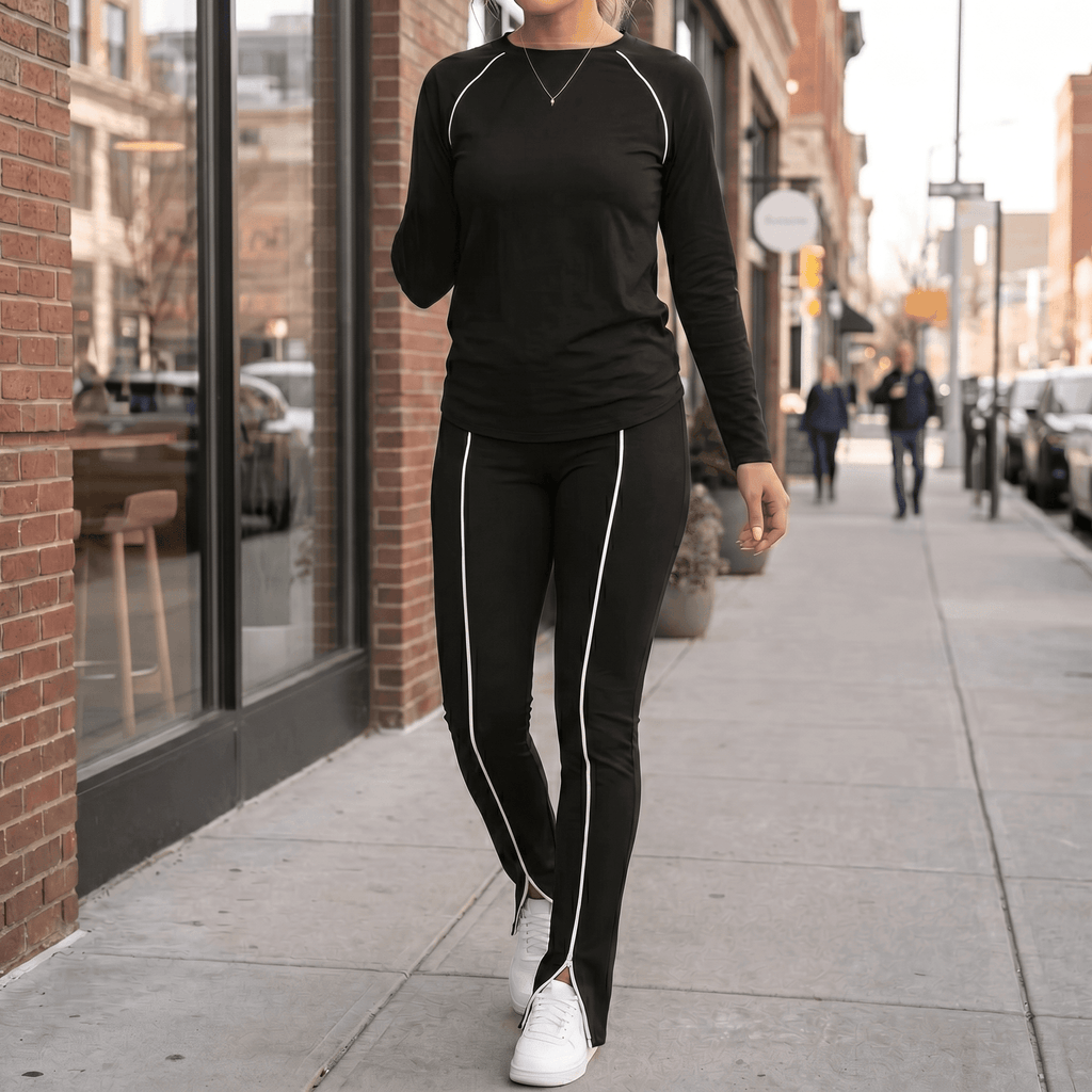 Vivara – Matching Long Sleeve Set with Contrast Piping