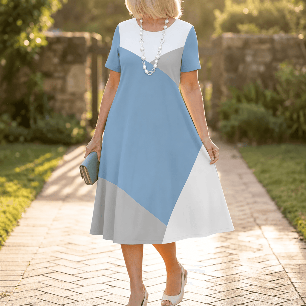 Vivara – Women's pleated gradient print dress