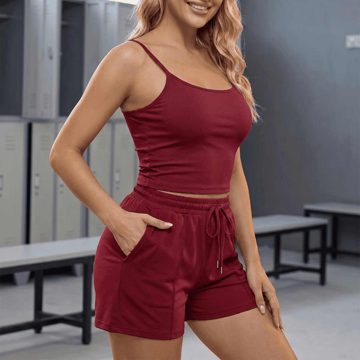 Vivelyn – Women's Soft Ribbed Two-Piece Lounge Set