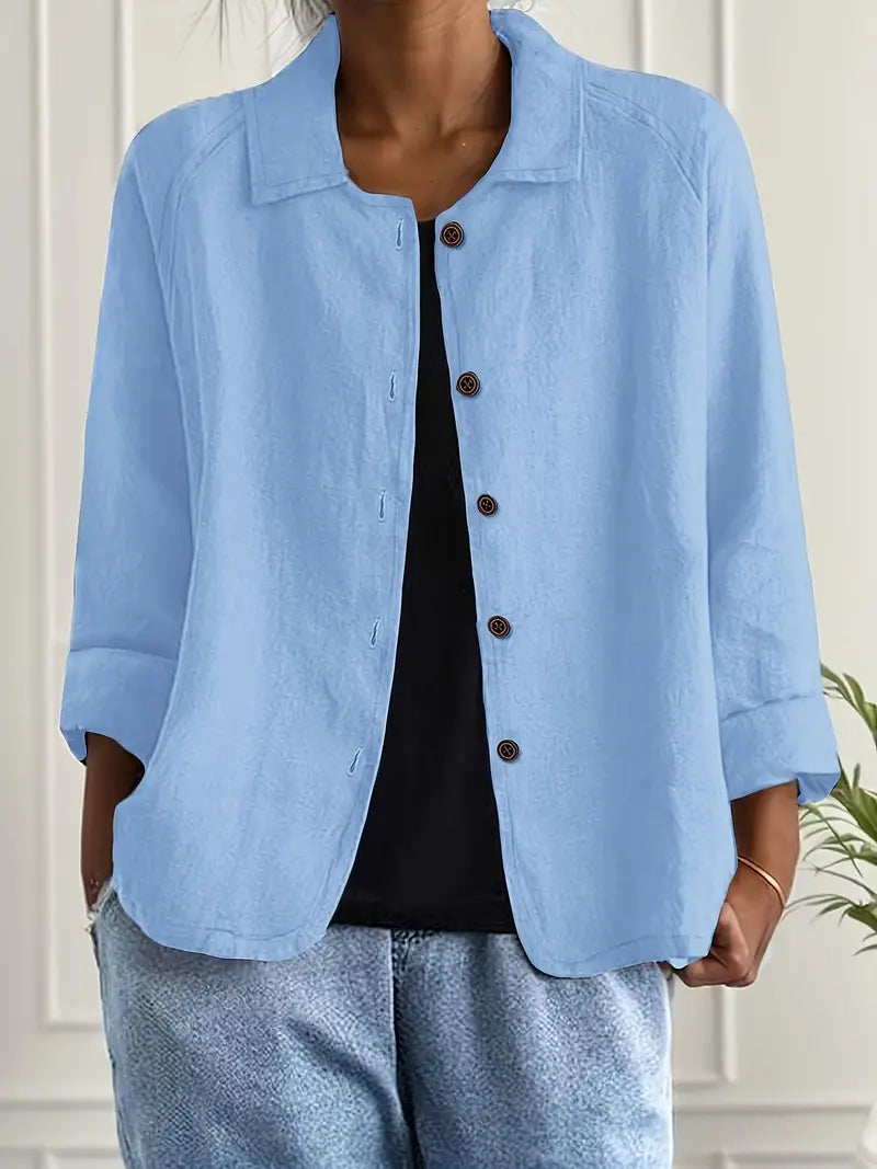 ZARA™ | COLLARED BUTTON-FRONT BLAZER