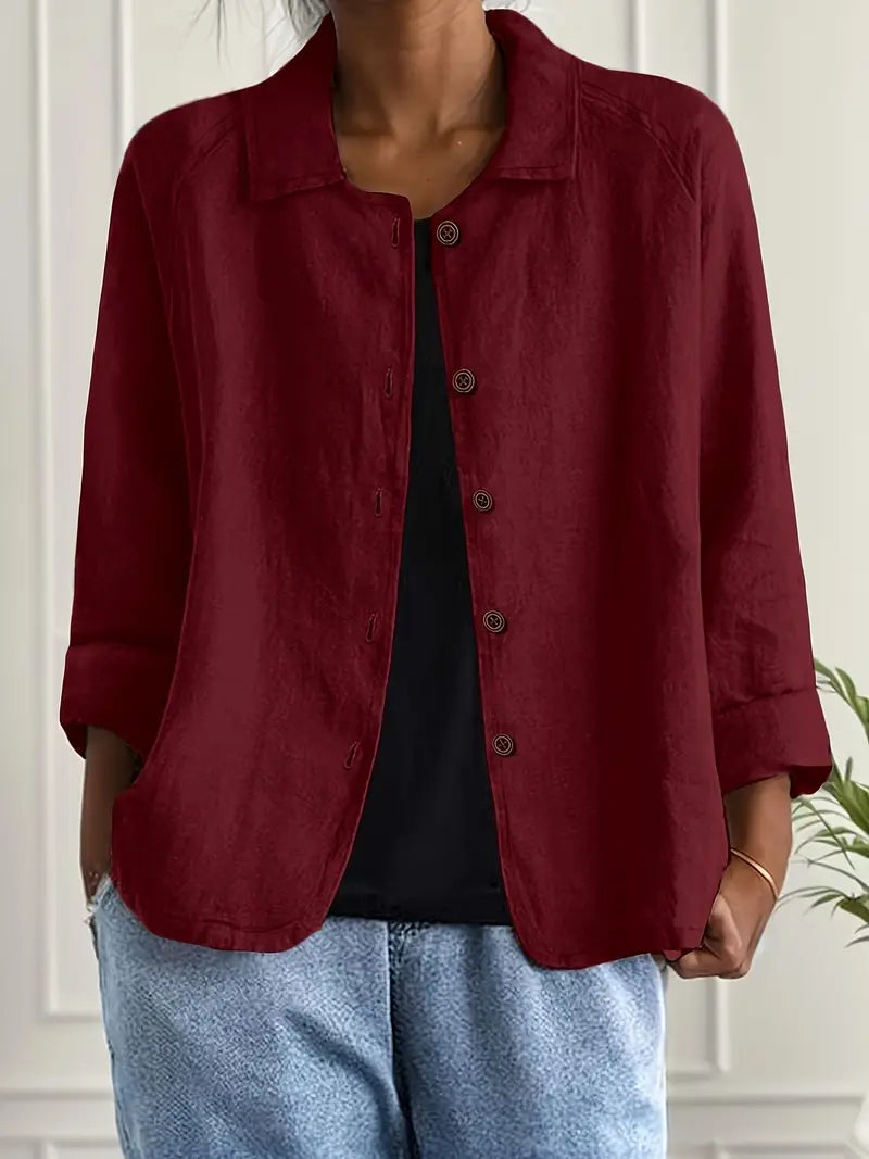 ZARA™ | COLLARED BUTTON-FRONT BLAZER