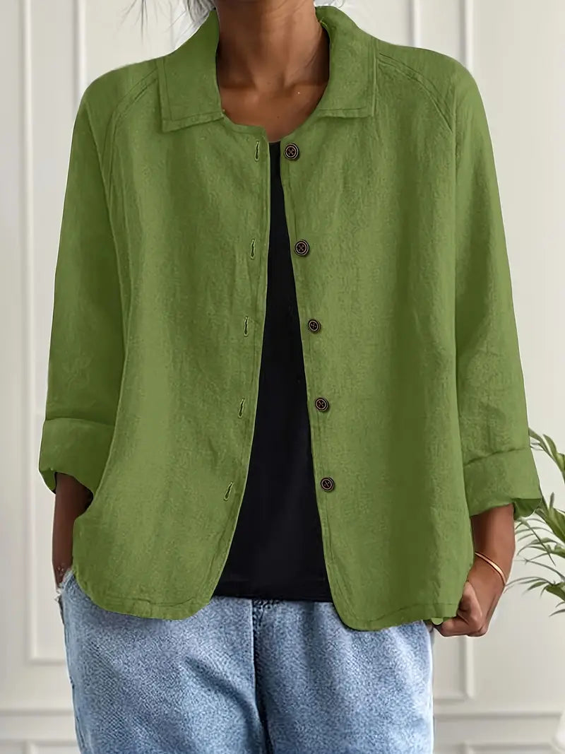 ZARA™ | COLLARED BUTTON-FRONT BLAZER