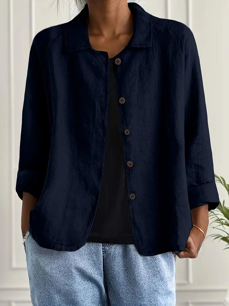 ZARA™ | COLLARED BUTTON-FRONT BLAZER