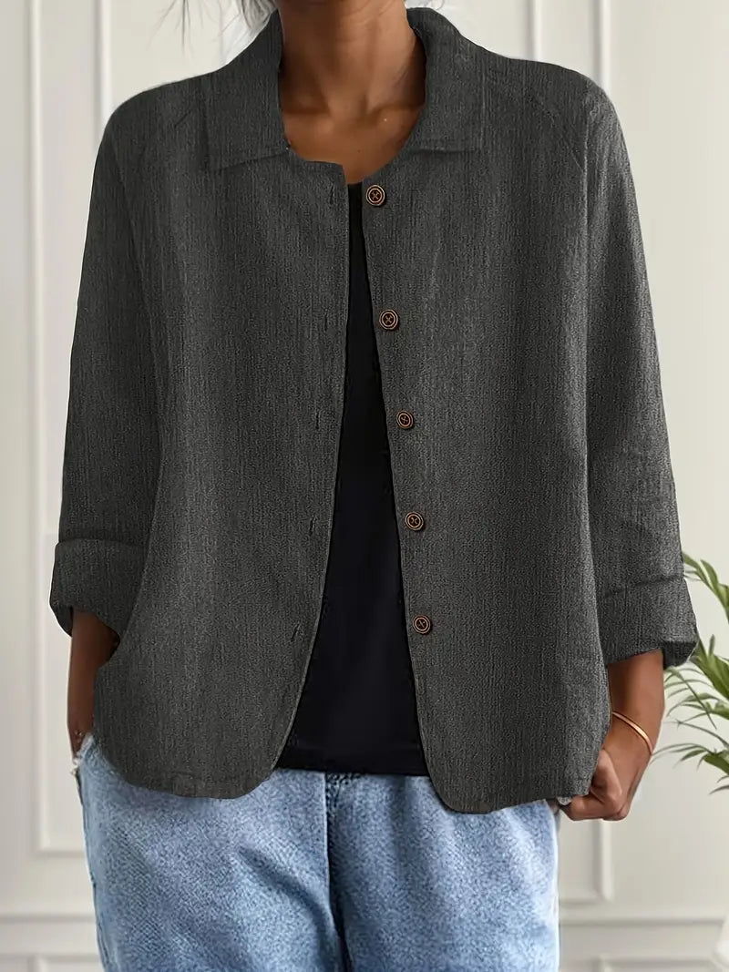 ZARA™ | COLLARED BUTTON-FRONT BLAZER