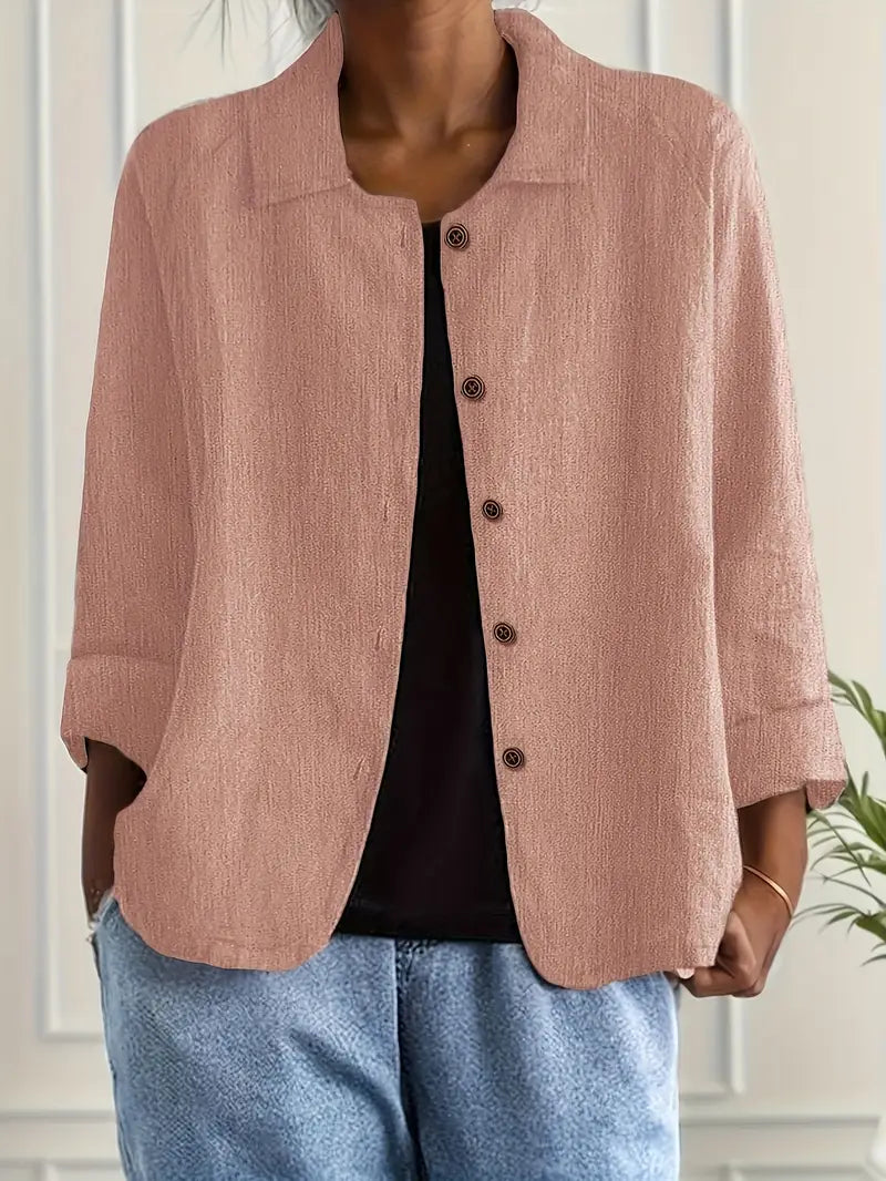 ZARA™ | COLLARED BUTTON-FRONT BLAZER