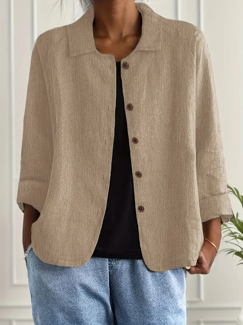 ZARA™ | COLLARED BUTTON-FRONT BLAZER