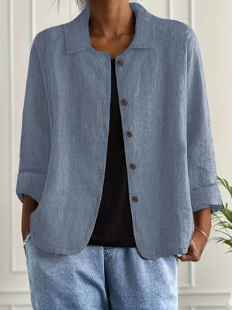 ZARA™ | COLLARED BUTTON-FRONT BLAZER
