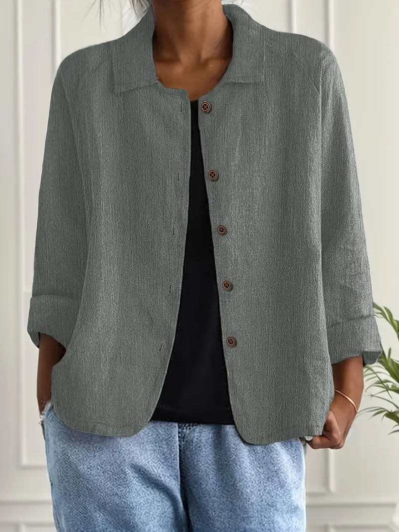ZARA™ | COLLARED BUTTON-FRONT BLAZER