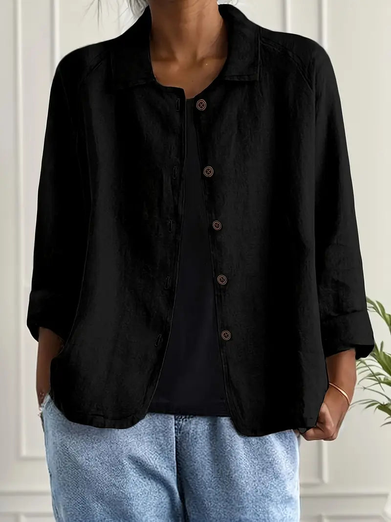ZARA™ | COLLARED BUTTON-FRONT BLAZER