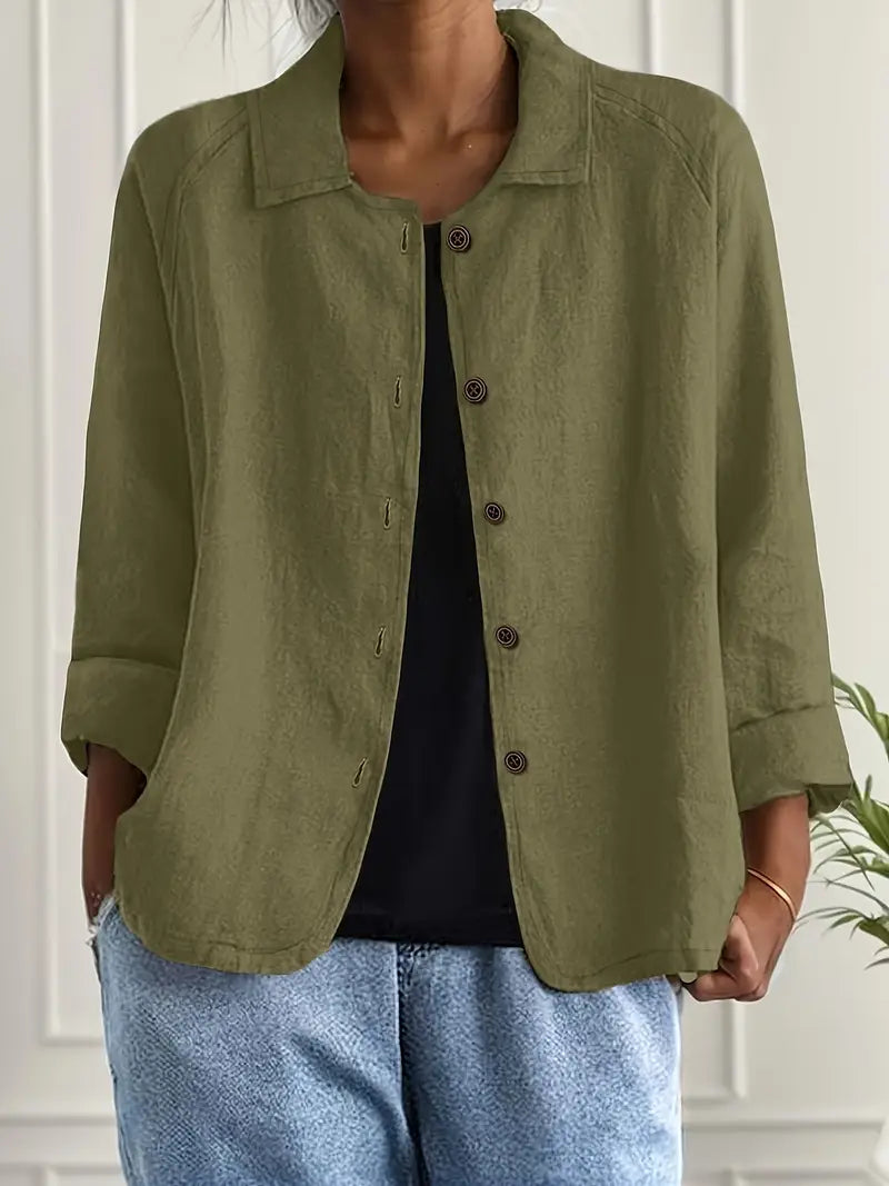 ZARA™ | COLLARED BUTTON-FRONT BLAZER