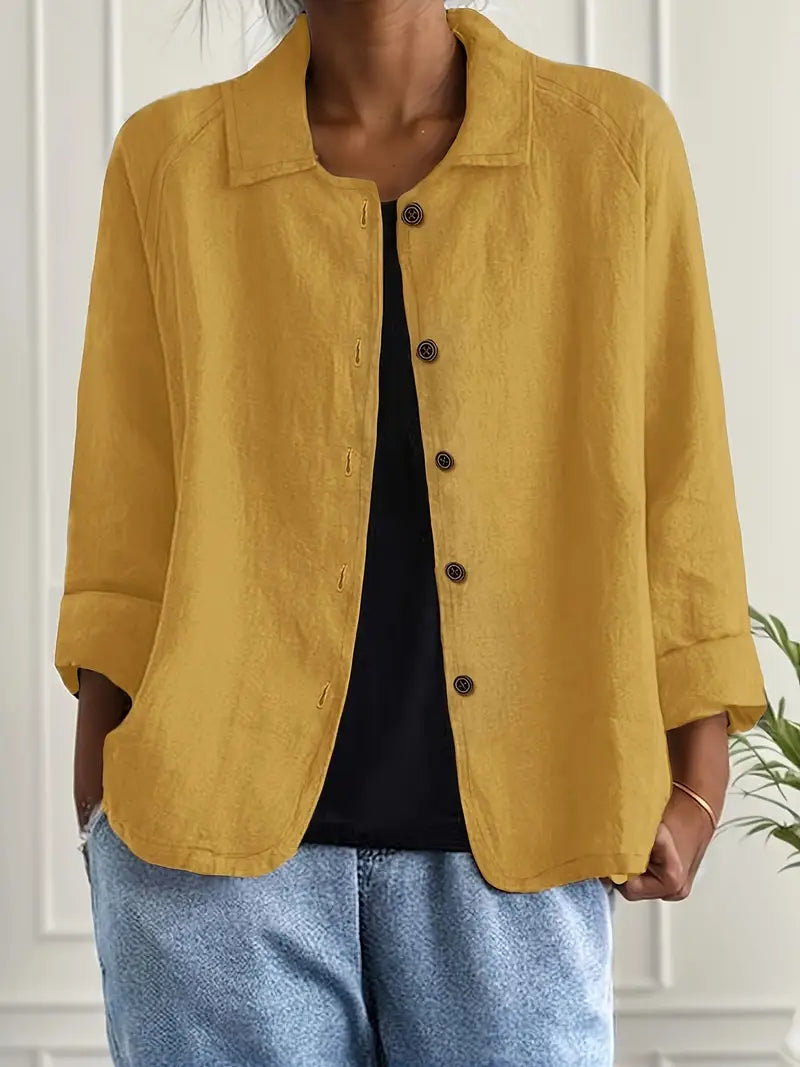 ZARA™ | COLLARED BUTTON-FRONT BLAZER